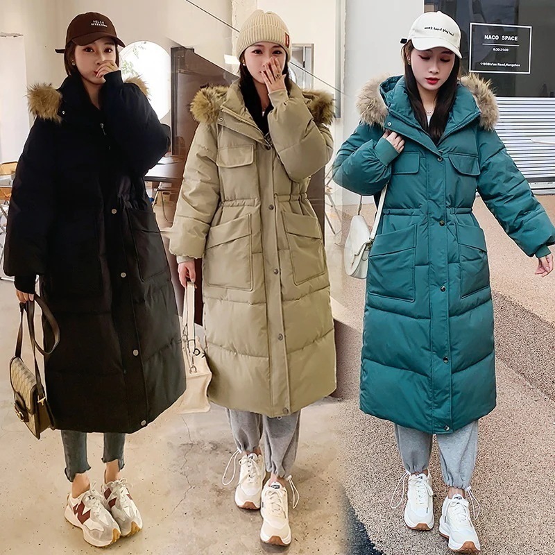 [最安値挑戦]！ファー付きフード ロングダウンコート華やかで首元暖かい ファー付きロングダウン コート ロングコート ジャケット 中綿 ダウンジャケット レディース