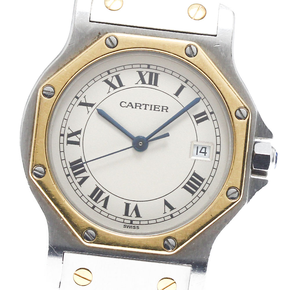 ベルトジャンク カルティエ CARTIER W2001583 サントスオクタゴン LM YGコンビ クォーツ メンズ _894055【中古】