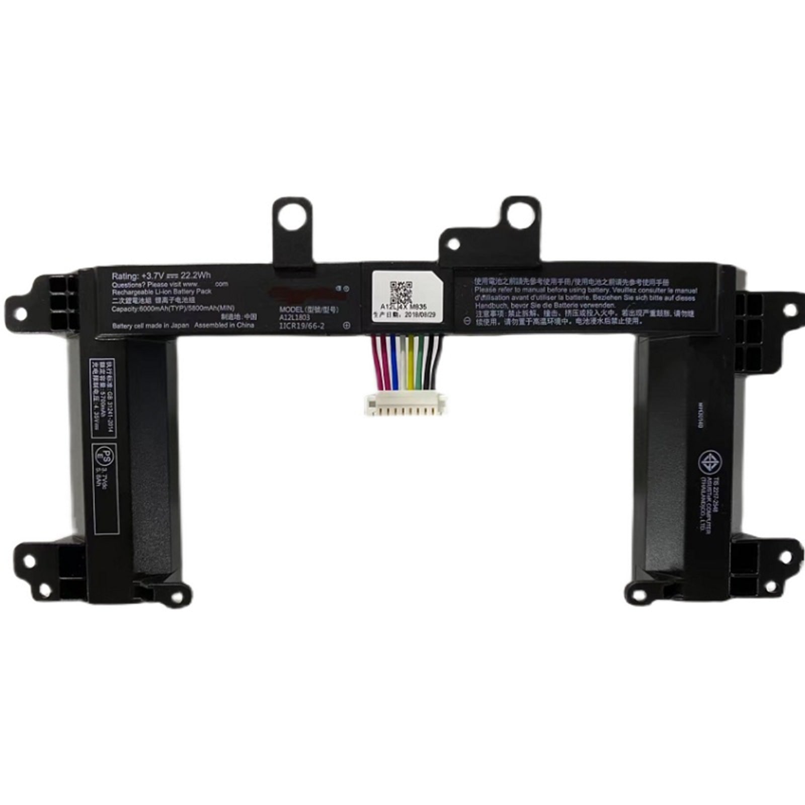 A12L1803携帯電話 バッテリー・Asus携帯電話互換 1ICR19/66-2 A12LJ4X M835 A12L1803 5700mAh/22.2Wh 互換性の互換内蔵バッテリーsj907-W1