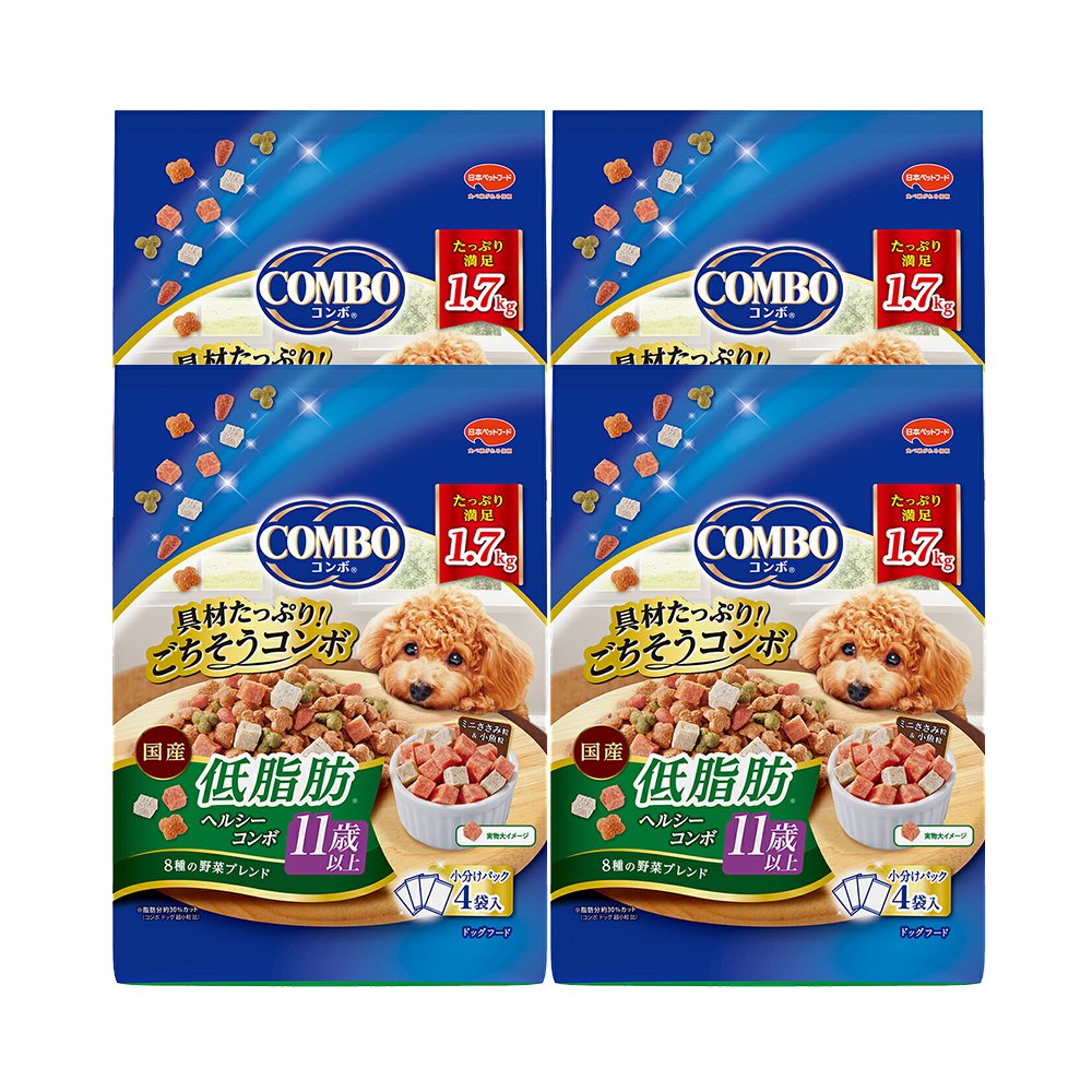 ドッグフード　コンボ　ドッグ　低脂肪　１１歳以上　１．７ｋｇ（４２５ｇX４袋）X４個　ＣＲＣ45―05―35―35―00