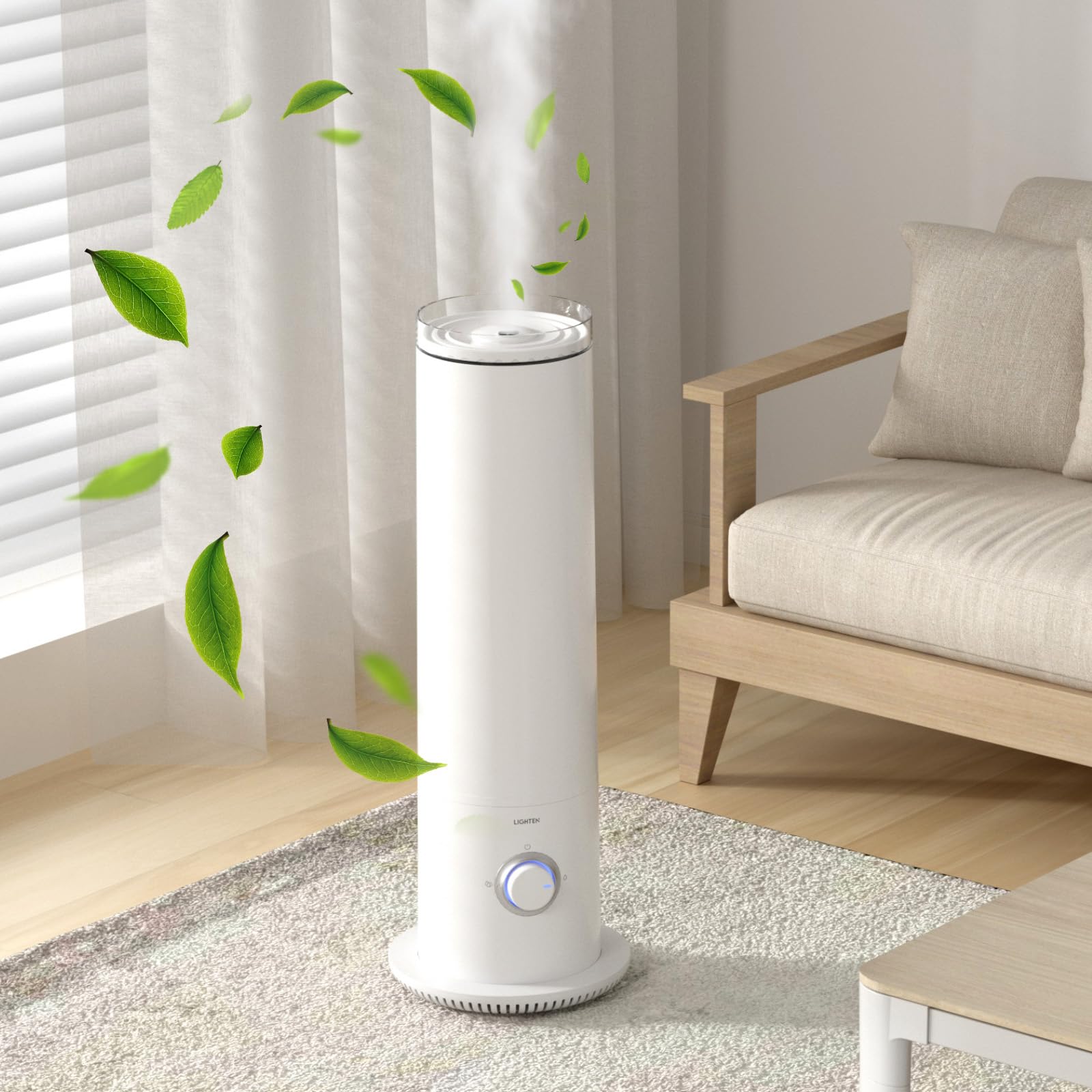 加湿器 大容量 【2025新登場＆タワー型】超音波加湿器 5.6L 3段階調節 上部給水 吹出し口360回転 湿度設定 おしゃれ 空焚き防止 27H連続加湿 静音 省エネ 節電 スリム コンパクト 5,741円