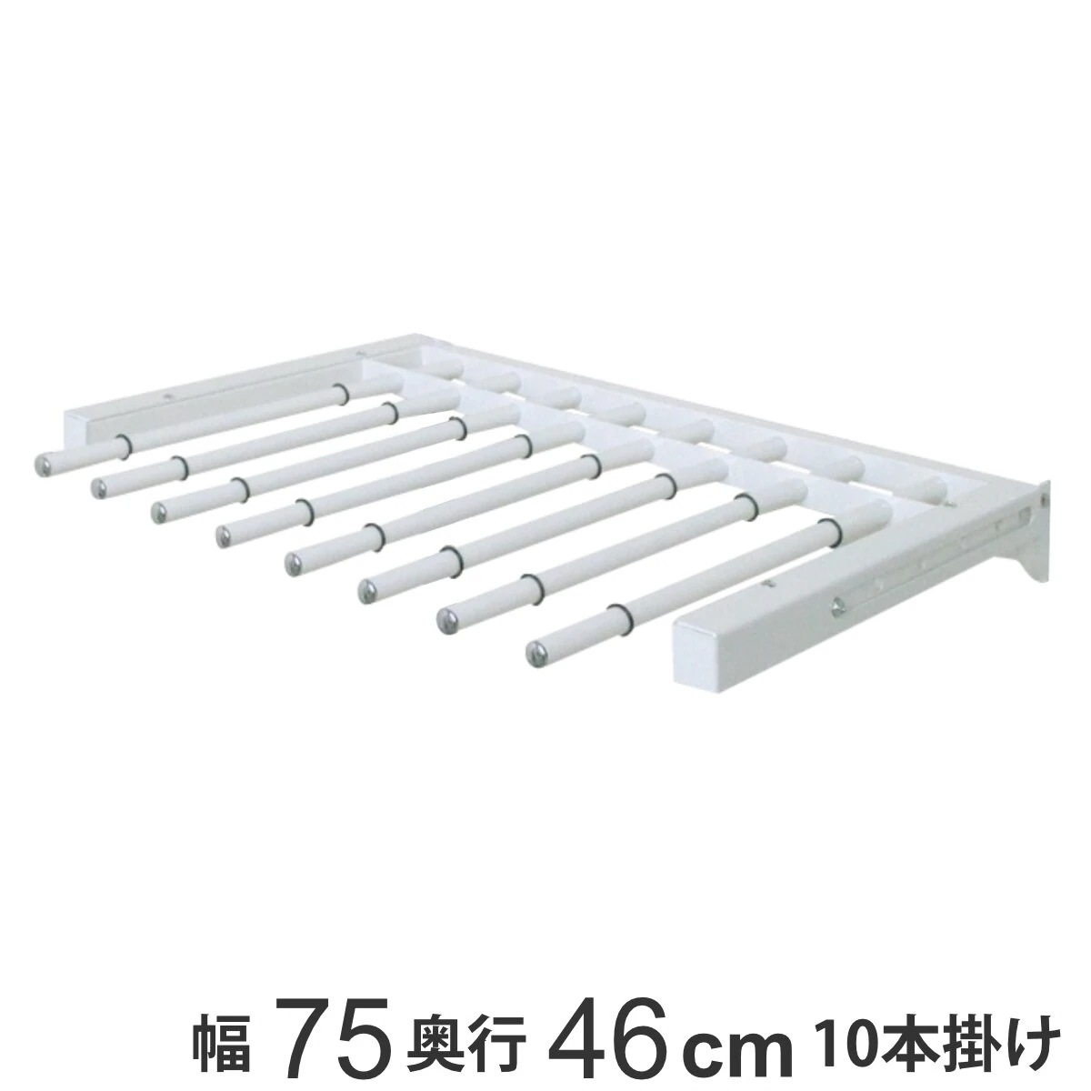 壁面収納 フィットラック スライドパンツラックセット 幅75cm W750 スラックスハンガー 10本掛け スライド 収納 ズボンハンガー パーツ オプション 部品 パンツラック DIY 可動棚