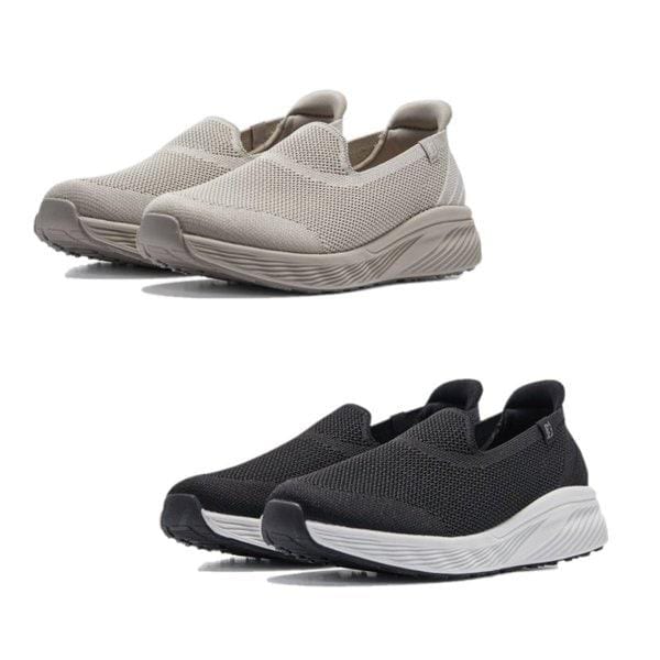 超軽量ハンズフリー スリップオン クッション ウォーキングシューズ プリラップ ブラック-ベージュ SDJ