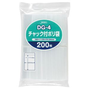 (まとめ) ジャパックス チャック付ポリ袋 ヨコ85×タテ120×厚み0.04mm DG-4 1パック(200枚) (×15セット)