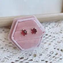 天然ロードライト ガーネット レトロ イヤリング 925 スターリング シルバー メッキ 14K ゴールド Agete ジュエリー ファッショナブルな韓国デザイン センセーション 6,020円