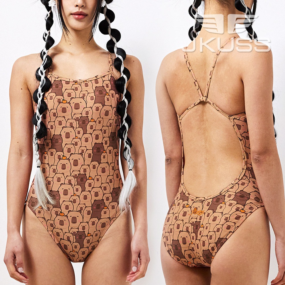 JKUSS 女子水着(10) JWH1GM0868 大家族 COPYBARA GEMMA ONEPIECE DURA LIGHT TWO-LAYERS (MID-HIGH) ワンピース 韓国産 水泳服