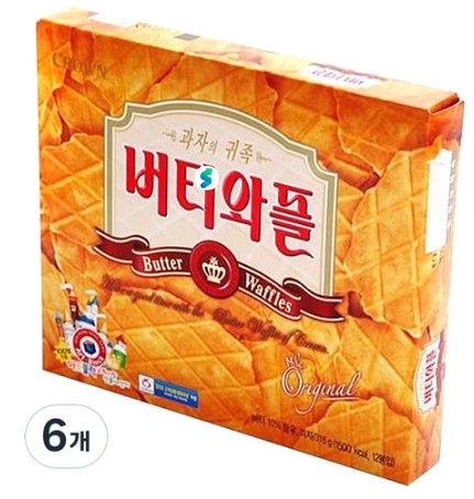 バターワッフル お菓子 おやつ 韓国食品 クッキー 316g6個 オフィス/子供の家の人気のすり菓子 韓国菓子 韓国スナック