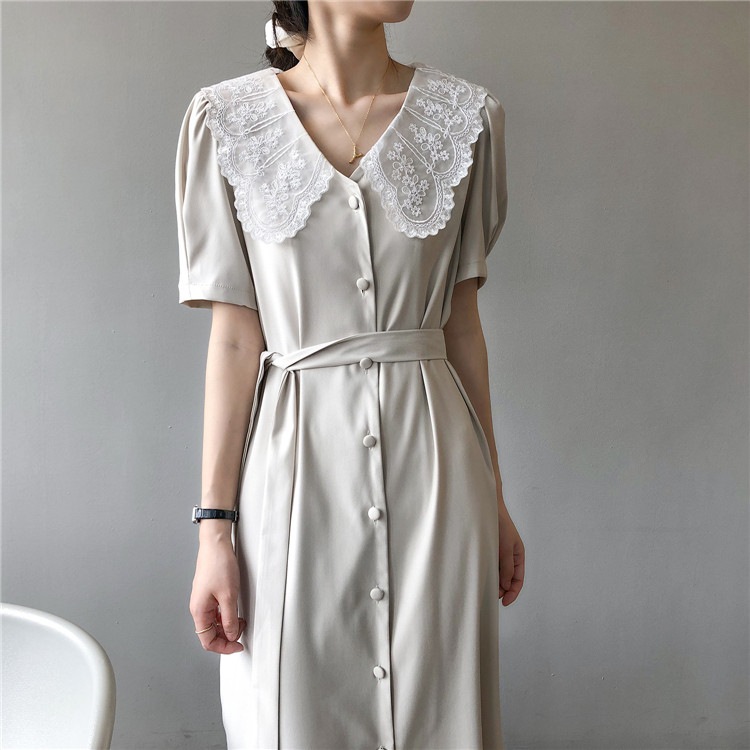 バンディング ロングスカート 21年夏 ワンピース 大人気 半袖 トレンド パフスリーブ カジュアルコーデのマストアイテム 韓国ファッション 人形の襟 快適である おしゃれな クリエイティブ 半袖ロング マキシ丈ワンピ 大人気商品 Vivalafocaccia Com