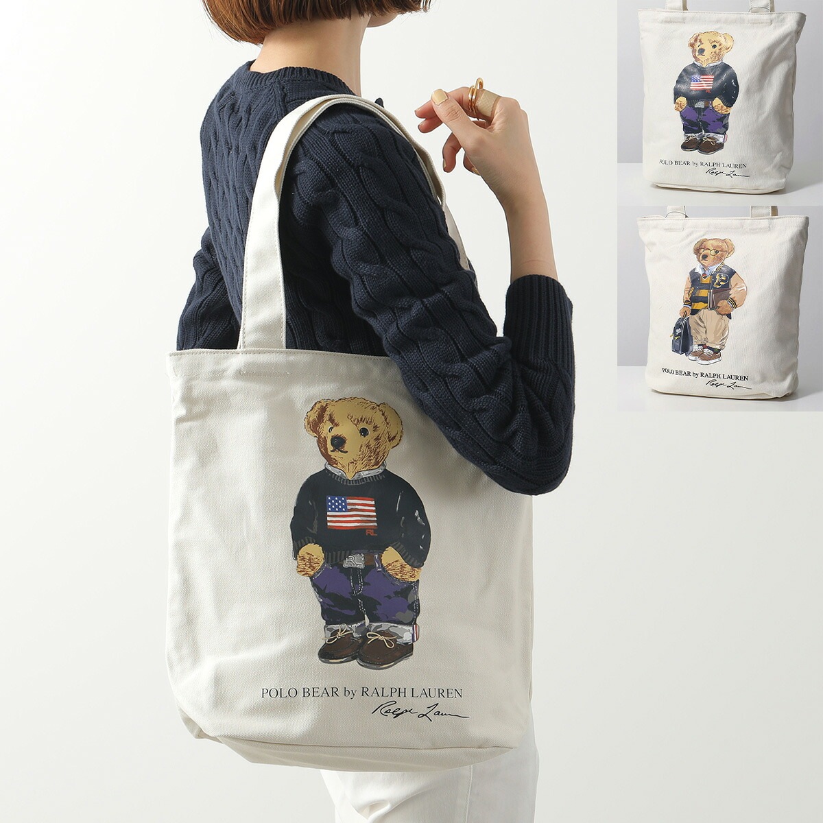 Polo Ralph Lauren ポロ ラルフローレン トートバッグ 9AR021 レディース ポロベア ロゴ ショッピングバッグ 鞄 カラー2色