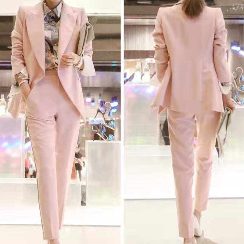 レディースパンツスーツセットロングパンツスーツセットOL 事務服大きいサイズスーツ オフィスビジネス