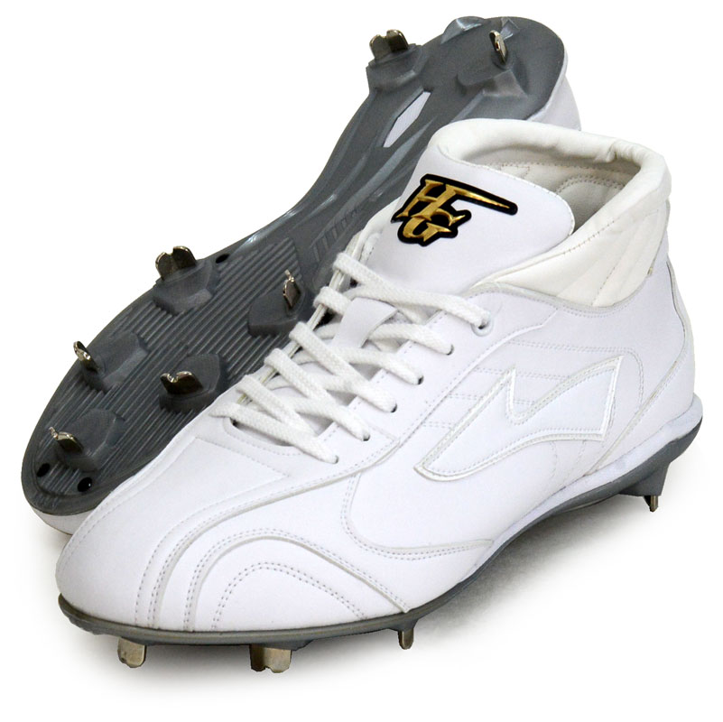ハイゴールド HI GOLD 樹脂底スパイク ミドルカット 野球 金具スパイク 白スパイク 高校野球対応 24SS (PRS-500MR)