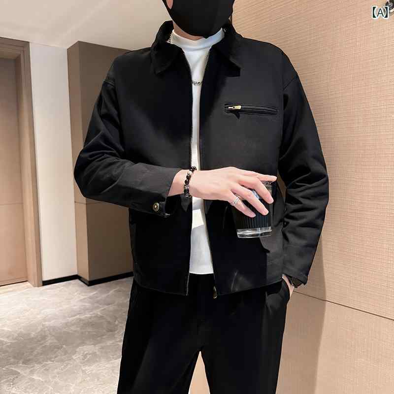 アウター メンズ カジュアル おしゃれ ジャケット 韓国 トレンディ カジュアル ジャケット 春秋 トレンディ ジャケット