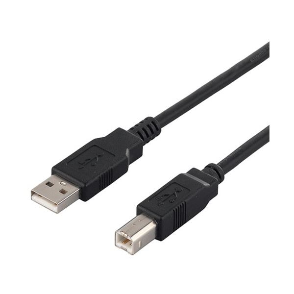 （まとめ）USB2.0 A toBケーブル ブラック 2.0m BU2AB20BK 1本[x5]