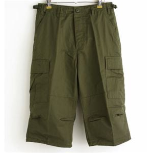 アメリカ軍 BDU クロップド カーゴパンツ 迷彩服 Mサイズ オリーブ 7分丈 レプリカ 米軍 ミリタリーパンツ 軍モノ