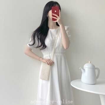 【2025新作入荷】ワンピース ブラウス 膝丈 ひざ丈 袖あり 半袖 ラウンドネック 襟なし ストレート 個性的 シフォン かわいい きれいめ シンプル カジュア 5,481円