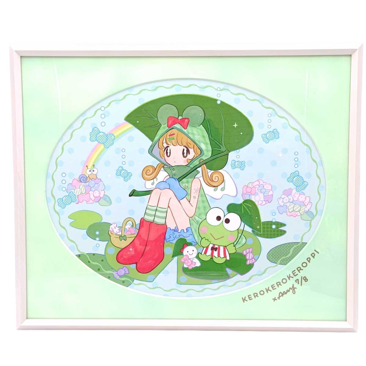 【中古】FANCY SANRIO CHARACTERS Vol.9 AAMY けろけろけろっぴ サンリオ 限定8枚 描き下ろし アミ 複製原画 額縁入り