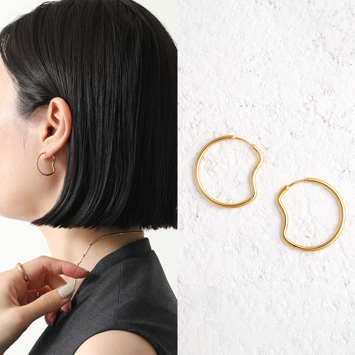 MARIA BLACK マリアブラック フープ ピアス Copenhagen 20 Hoop コペンハーゲン 101032YG 20 レディース 両耳販売 アクセサリー Gold-HP