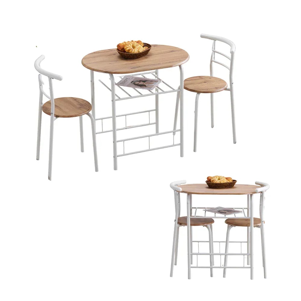 【国内即日発送】楕円形 ダイニング 3点セット ダイニングテーブル ダイニングセット 食卓 チェア2脚 コンパクトサイズ 2人掛け おしゃれ コンパクト 木目調