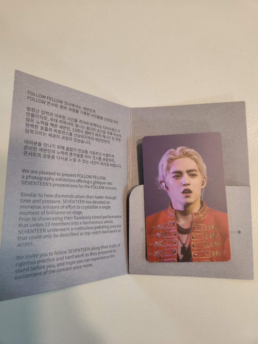 SEVENTEEN HYBE INSIGHT EXHIBITION FOLLOW FELLOW OFFICIAL MERCH Entrance PHOTO CARD S.COUPS