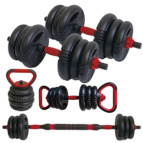 可変式ダンベル 多機能 3バージョン ケトルベル バーベル 錆びない 滑り止め設計 静音 傷防止コーティング