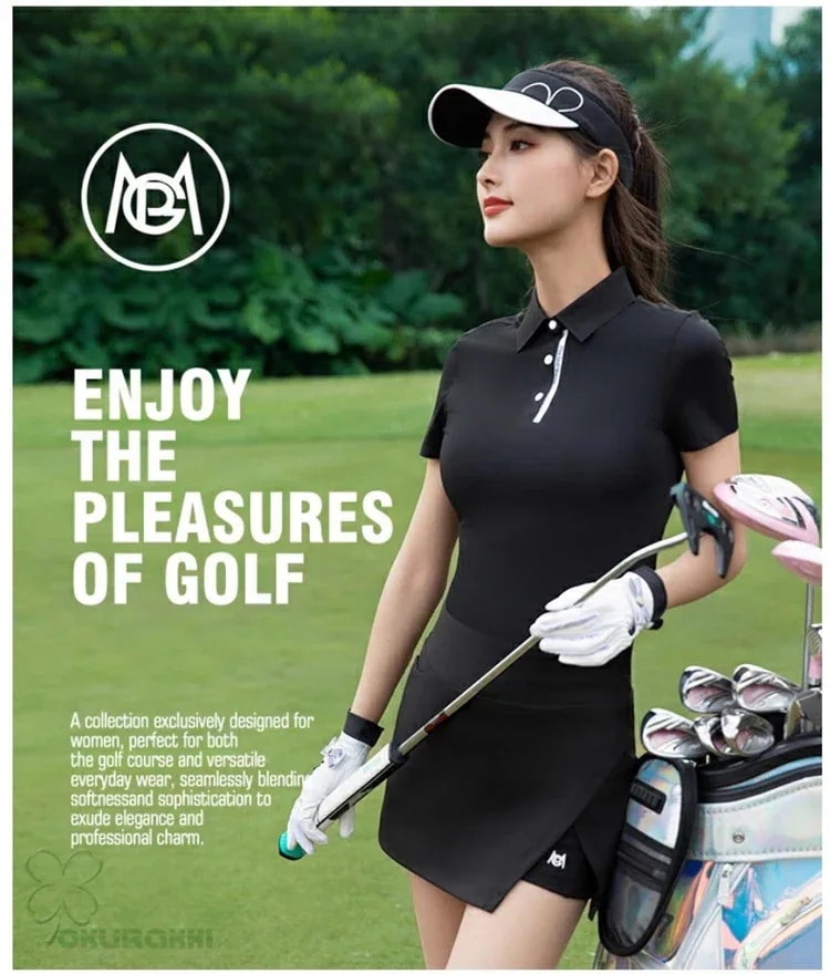 ゴルフ 半袖ポロシャツ ゴルフウェア 通気速幹 ストレッチ シャツ レディース ポロシャツ 春夏新作モデル2504glst06