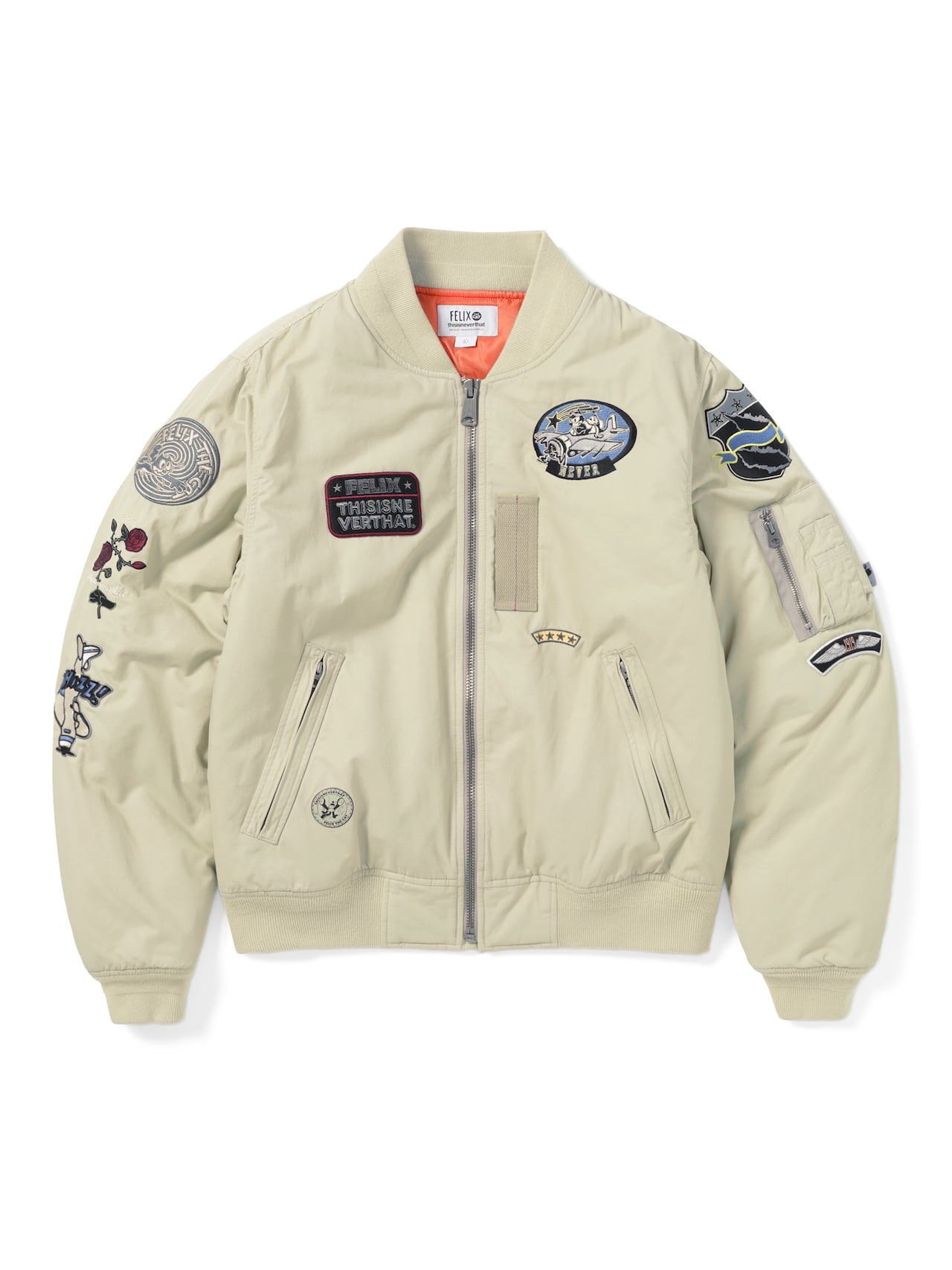 【THISISNEVERTHAT】 TNT FELIX BOMBER JACKET : LIGHT BEIGE