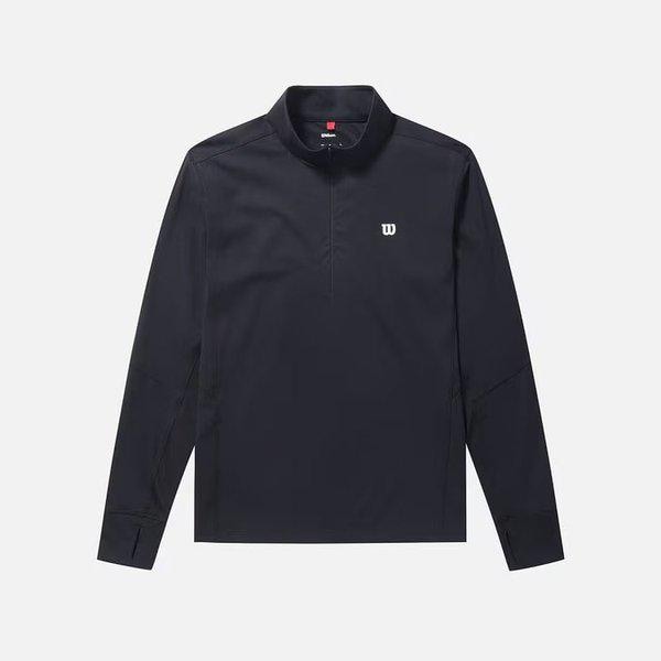 [] ソフトフレックスハーフジップ長袖Tシャツ W243001TTL92BLK