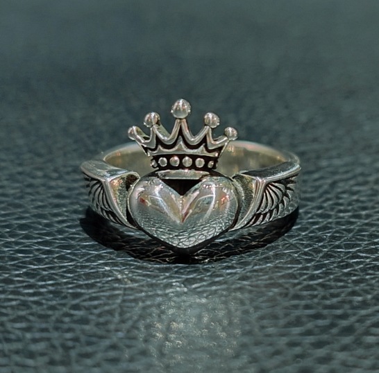 ROCKAGE スターリングシルバー S925 パンクスタイルクラシッククラウンピーチハートクラウンラブゴッドデス男性神カップルリング