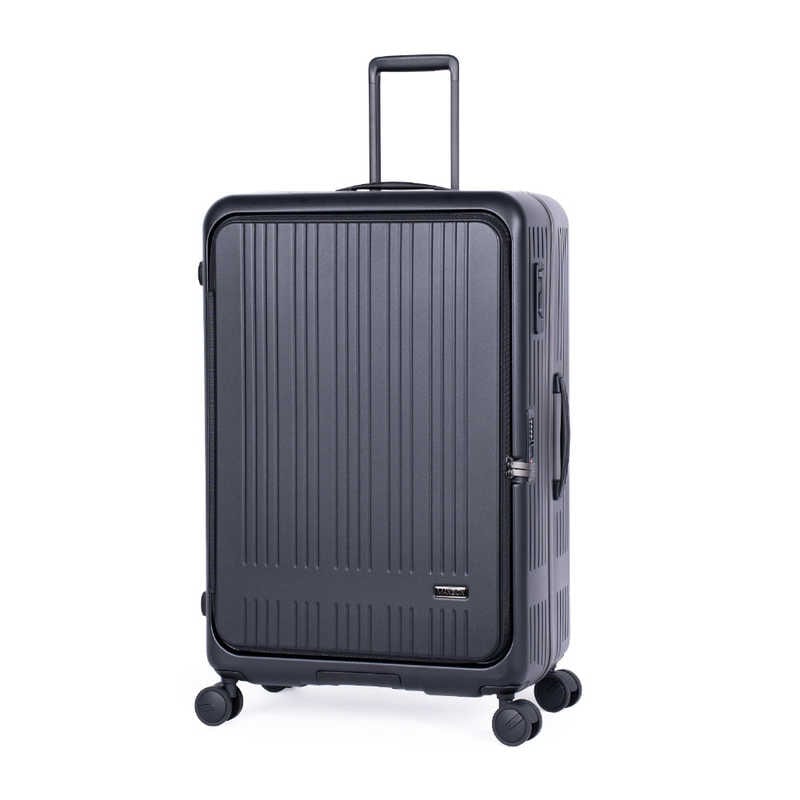 A.L.I　スーツケース ジッパータイプ 宿泊目安：10日間以上 120L 横開きフロントオープン 前輪ストッパー 内装抗菌・防臭加工 墨色　MX-8011RV-30