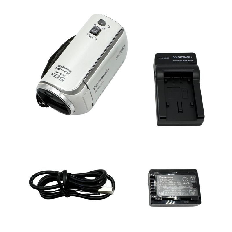 【中古 動作確認済】 Panasonic デジタルハイビジョンビデオカメラ V300 内蔵メモリー32GB パールホワイト HC-V300M-W