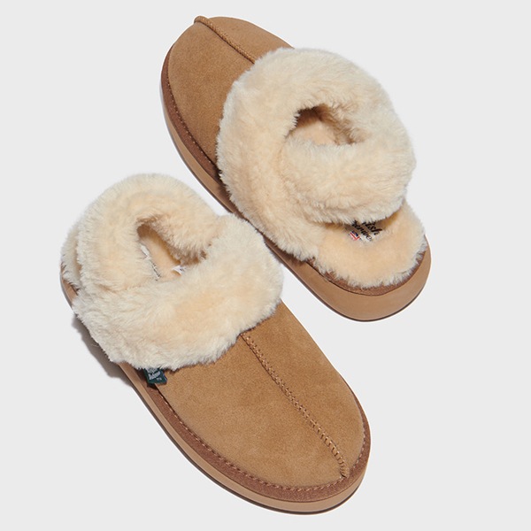 CLOUDY FLATFORM FUR SLINGBACK - 5color