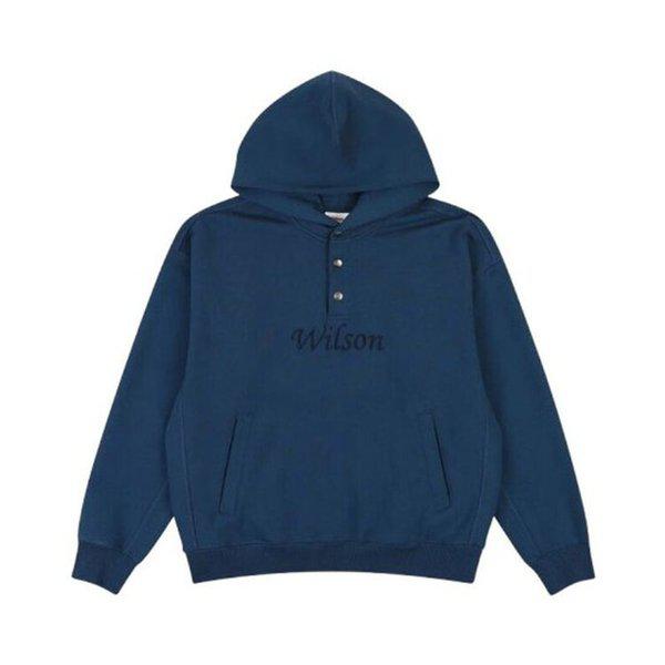 男女共用 ヘビーコットン スナップ フード スウェットシャツ W233003LHD93LBL