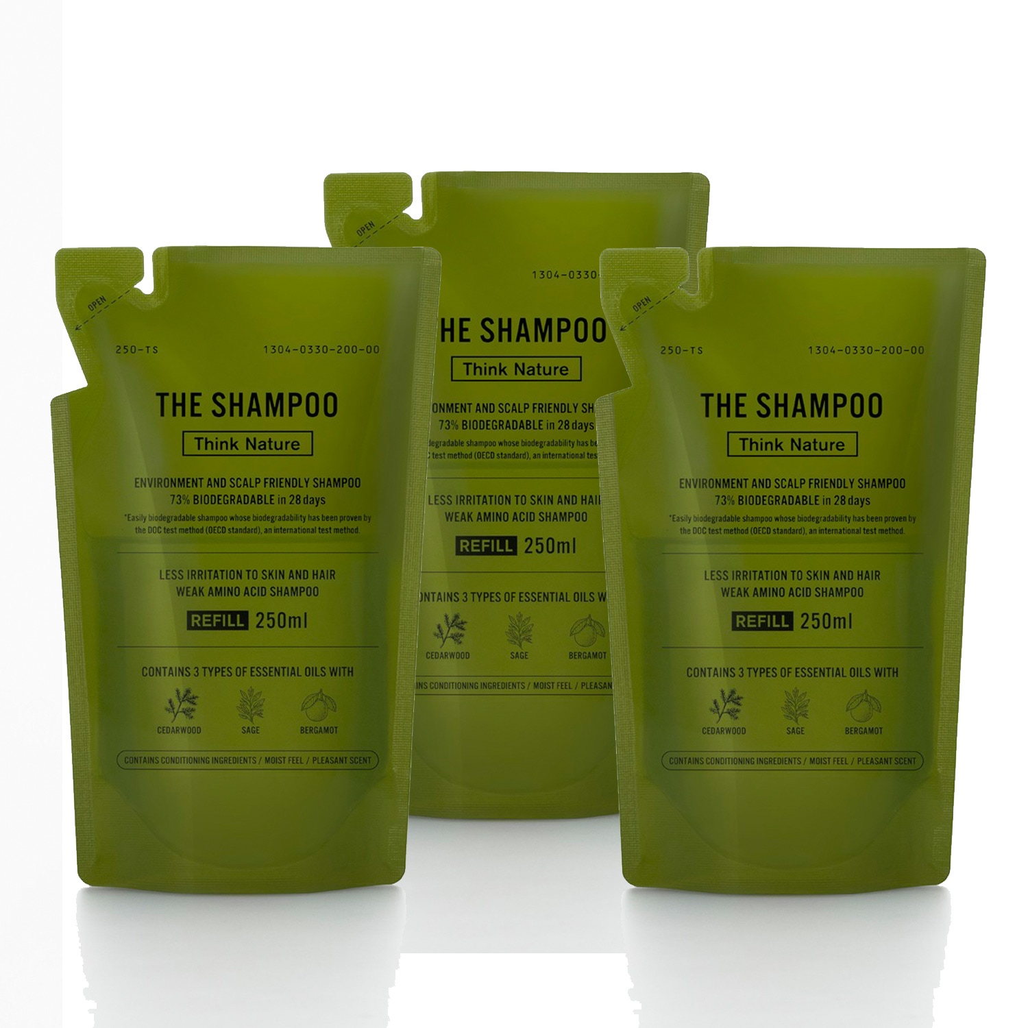 シャンプー 詰め替え 3点セット弱酸性アミノ酸 ノンシリコン 易生分解性 頭皮ケア しっとり 天然精油 アロマ