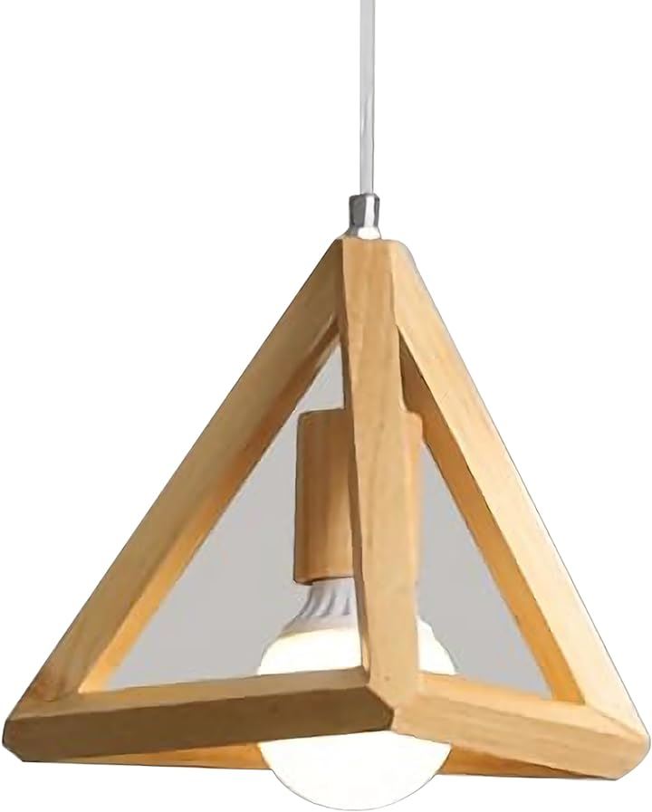 KY LEE ペンダントライト 木 ナチュラル ダイニング 天井照明 1灯 木製 リビング おしゃれ 吊下げ灯 照明器具 手作りライト シンプル デザイン( ZD-006)