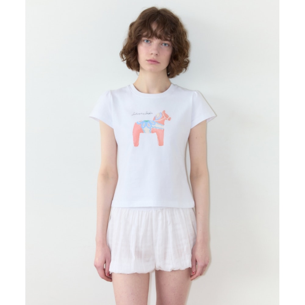 SINOON ポニートイパフTシャツ (ホワイト)