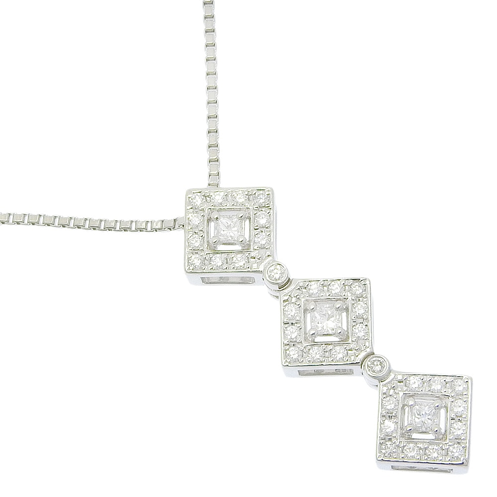 jewelry25 pt850 K18 ダイヤ ダイヤモンドプチネックレス Pt900 0.50ct Pt850 チェーン (Type