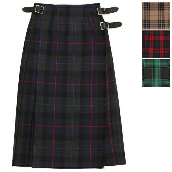 スカート ファッションロングキルト 81cm マルチカラー レディース 12481 FASHION LONG KILT チェック柄 ワンカラー