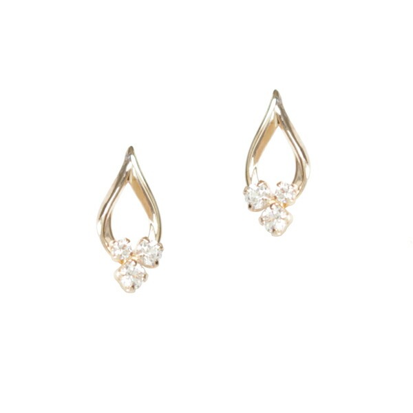 リボン済＆紙袋 ピアス 正規品 レディース しずくモチーフ キュービックジルコニア ギフト プレゼント ジュエリー アクセサリー K10ピンクゴールド 祝い