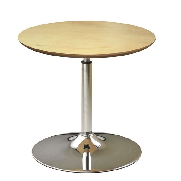 回転 丸テーブル ナチュラルクロームメッキ 幅60cm 日本製 木製 スチールパイプ 耐荷重30kg 代引不可