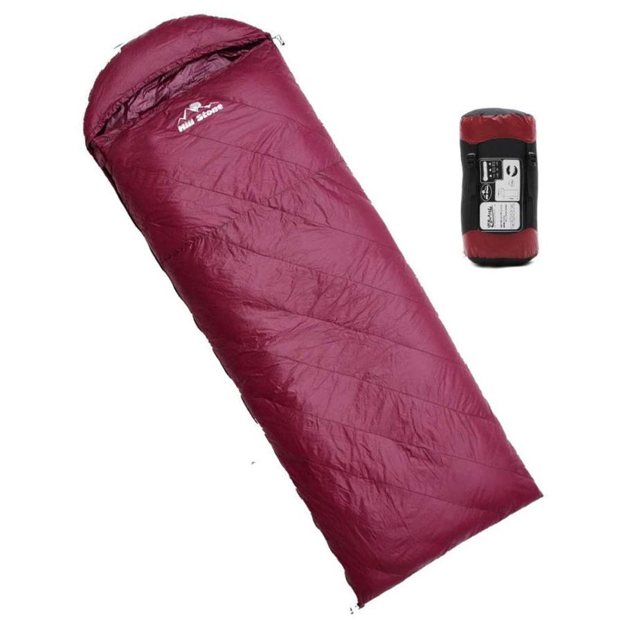 スリーピングバッグ 羽毛寝袋 ダウンシュラフ 封筒型 ダウン90% 1.6kg 220*80cm 撥水生地 収納袋付き ZM-JRSD-058