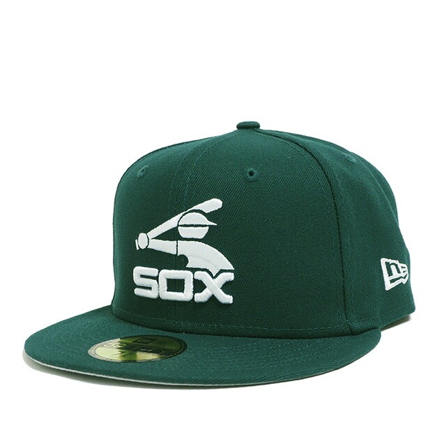 USモデル NEW ERA ホワイトソックス 59FIFTY CHICAGO WHITE SOX MLB NEWERA GREEN グリーン 緑 アンダーバイザーグレー グレーブリム ツバ裏グレー ニ