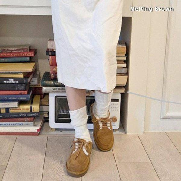 女性の冬の毛皮のブーツローファースニーカー S69