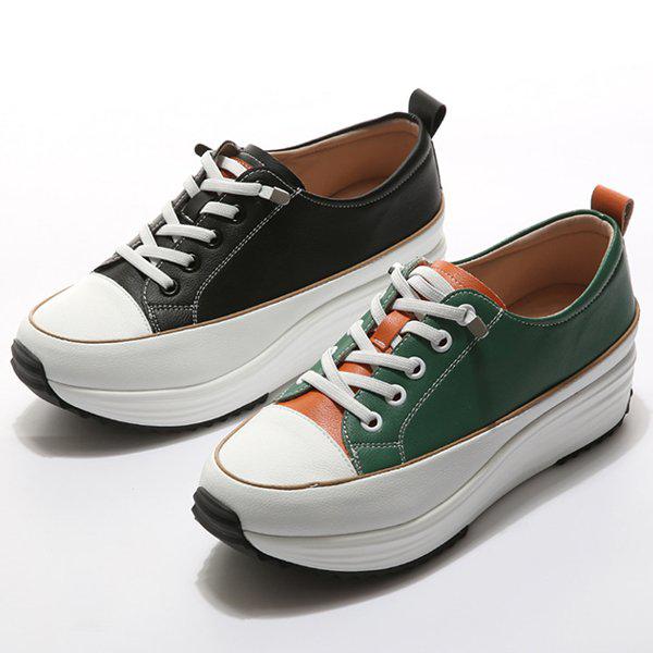 [シューズ] レザー 厚底 女性 レディース スリッポン スニーカー 6cm/2color sjperu-s103