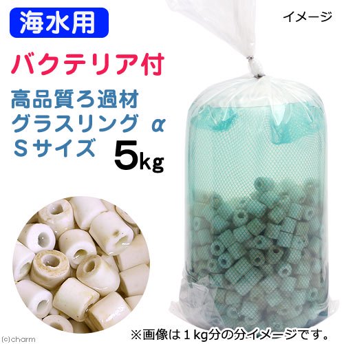 （海水魚）ろ材　海水用　バクテリア付き　ライブろ材　グラスリング　α（アルファ）　Ｓサイズ　５ｋｇ　ＣＲＣ26―11―00―00―00
