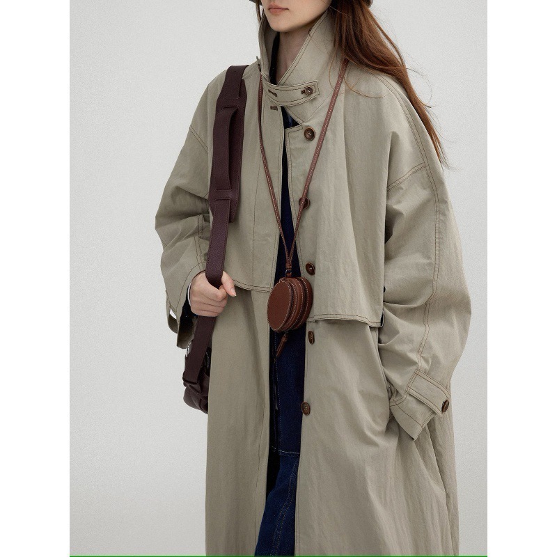 トレンチコート 2025春秋トレンチコート女性新作ロングセクション