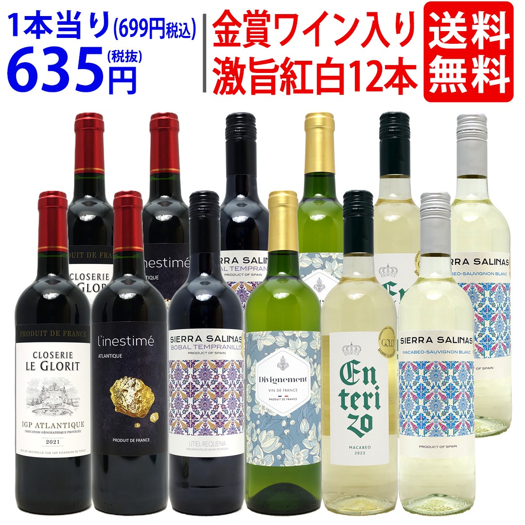 ワイン ワインセット ワイン誌高評価蔵や金賞蔵ワインも入った激旨赤白１２本セット (赤6本+白6本) 飲み比べセット (6種類各2本) 大人気 8大セット ^W0SA20SE^