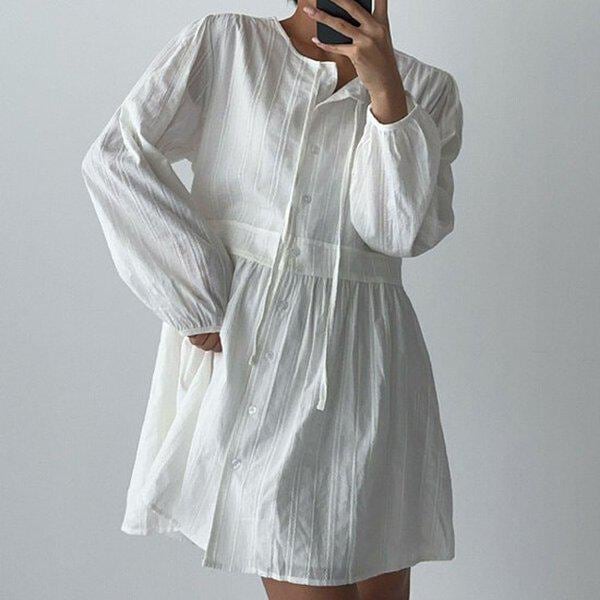 (OP) アカ前リボンミニワンピース 秋の変わりやすい季節のワンピース