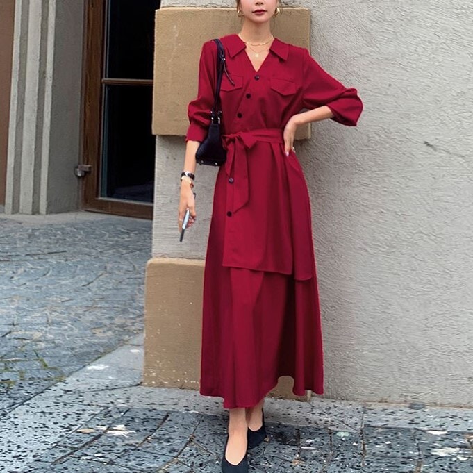 ワンピース ドレス ワンピ ワンピースドレス かわいい クール モテ メンズライク ブラック レッド