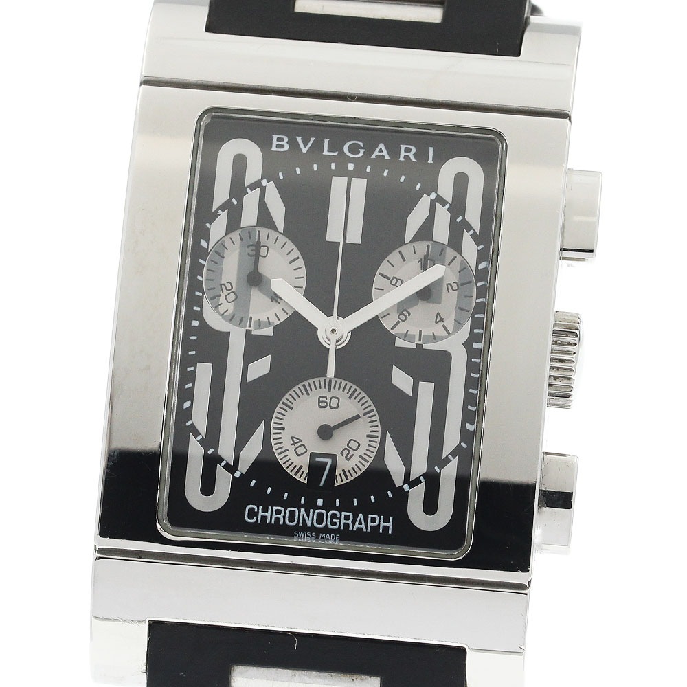 ブルガリ BVLGARI RTC49S レッタンゴロ デイト クロノグラフ クォーツ メンズ _938673【中古】