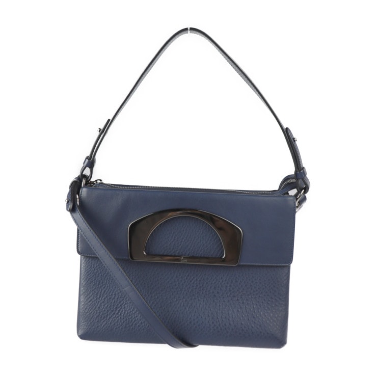 Christian Louboutin クリスチャンルブタン ハンドバッグ 3145017 パサージュ メッセンジャー カーフレザー ネイビー 3WAY ショルダーバッグ パッセージ 本物保証 中古
